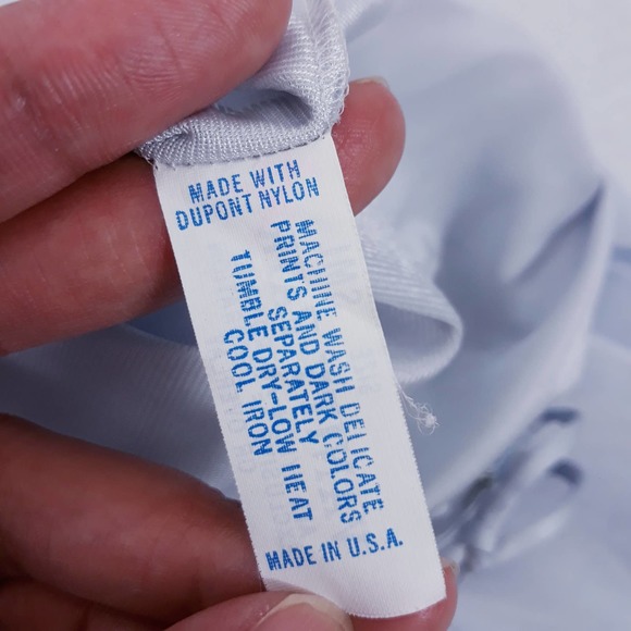 VINTAGE Vanity Fair Sz S Baby Blue Lace Nightgown Button Down Made in USA Pocket - Picture 8 of 11